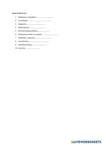 Focus 3 unit 3 cz.2 travelling