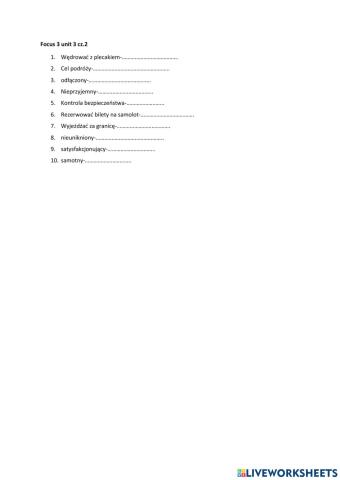 Focus 3 unit 3 cz.2 travelling