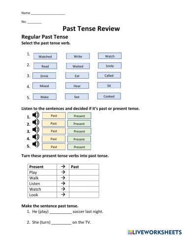 Regular and Irregular Past Tense