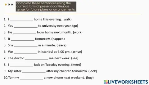 Present continuous for Future Arrangement