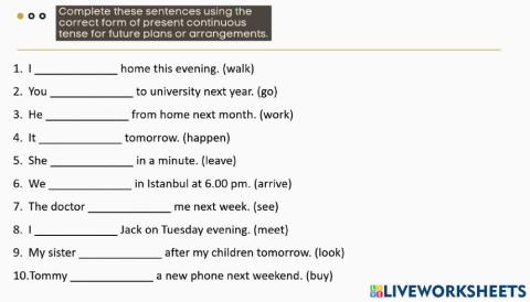 Present continuous for Future Arrangement