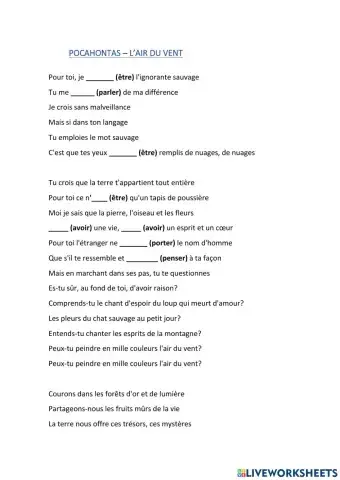 L'air du vent - Pocahontas