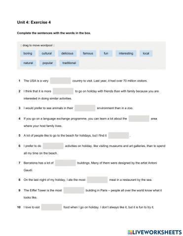 Mindset Foundation - Grammar & Vocabulary Skills Modules - Unit 4 Ex4
