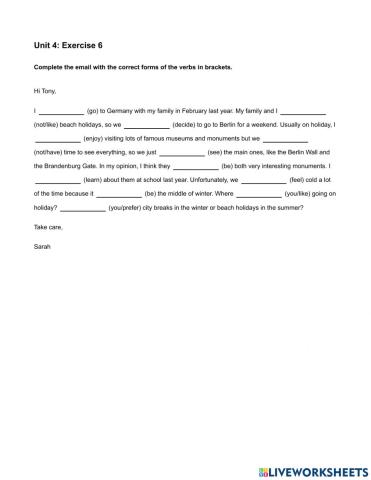 Mindset Foundation - Grammar & Vocabulary Skills Modules - Unit 4 Ex6