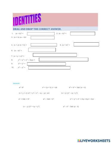 Algebraic Identities