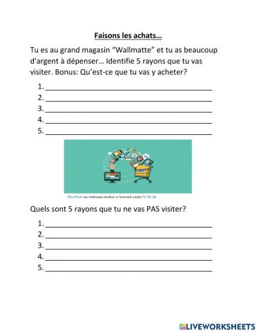 Les Achats - Des Rayons dans un Grand Magasin