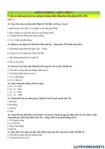 Ôn thi hk1 lịch sử lớp 5 p2