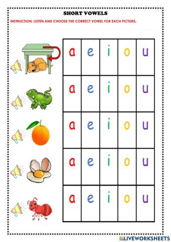 Short vowels
