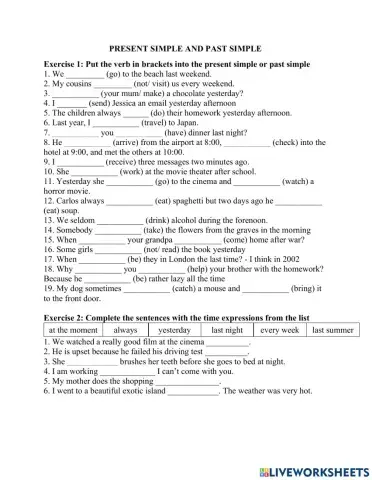 Present simple and past simple