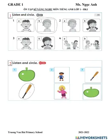 17th WEEK - GRADE 1 – Ms. NGỌC ANH