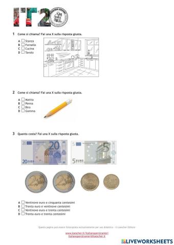 ITALIANO A2 TEST DI AUTOVALUTAZIONE 