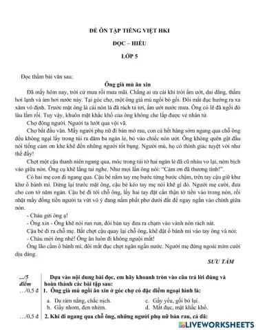 Ôn tiếng Việt 5