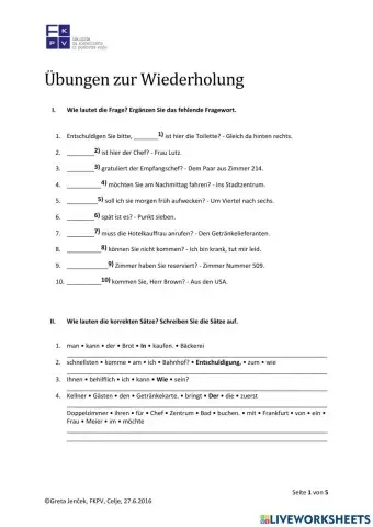 FKPV DTJ1 - Vorbereitung auf die Prüfung