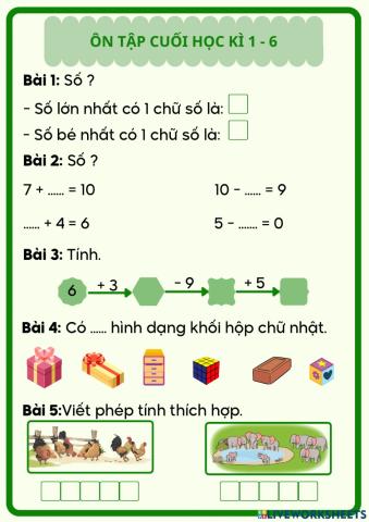 Ôn tập cuối học kì 1 - 6