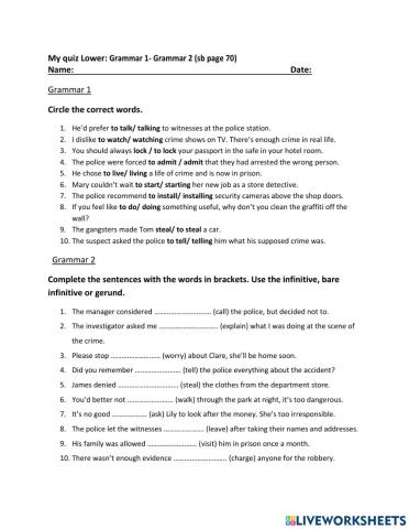 Lower Quiz unit 5 10.11.12