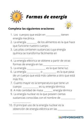 Formas de energía
