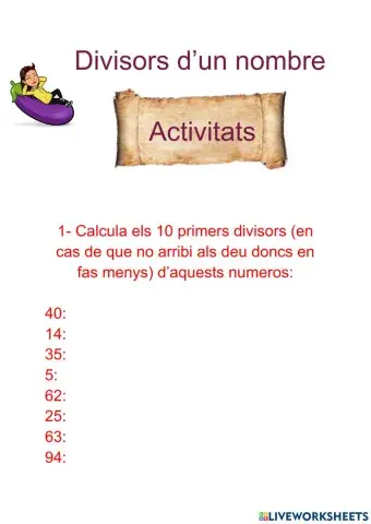 Divisors d'un nombre