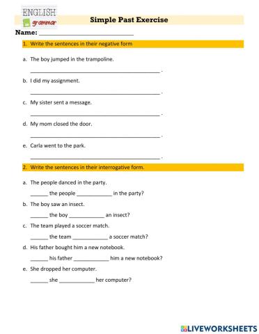 Simple Past Exercise