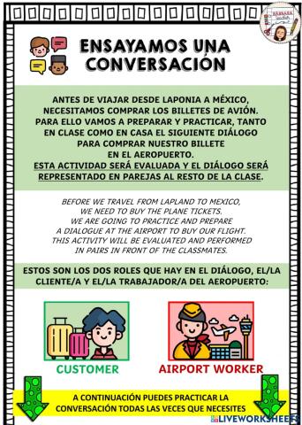 2º  booking a flight conversation practice