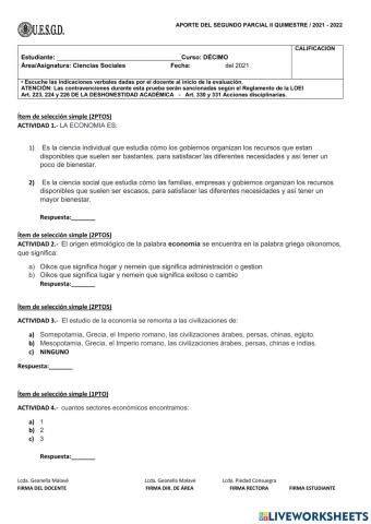 Evaluación segundo parcial