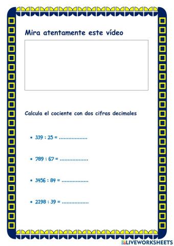 Divisiones con cociente decimal