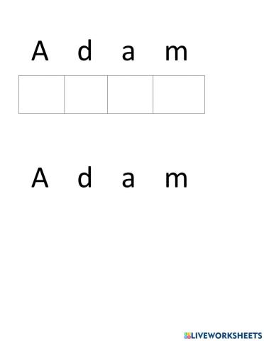 Adam letter matching