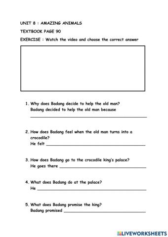 Year 4 : unit 8 : amazing animals