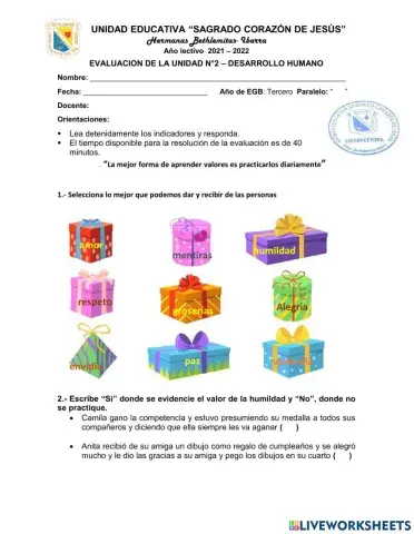 Evaluación de desarrollo humano 2da parcial
