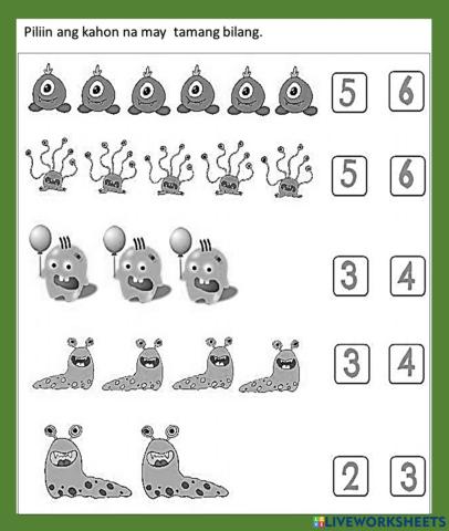 Worksheet:COUNTING