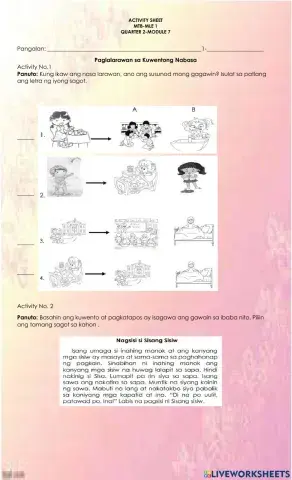 Paglalarawan sa Kuwentong Nabasa