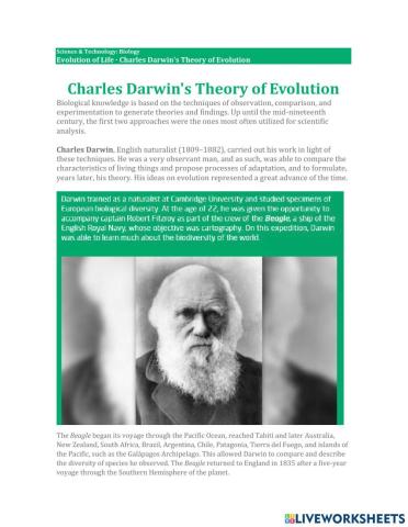 Charles Darwin's Theory of Evolution