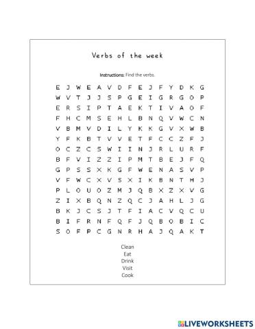 Verbs of the week