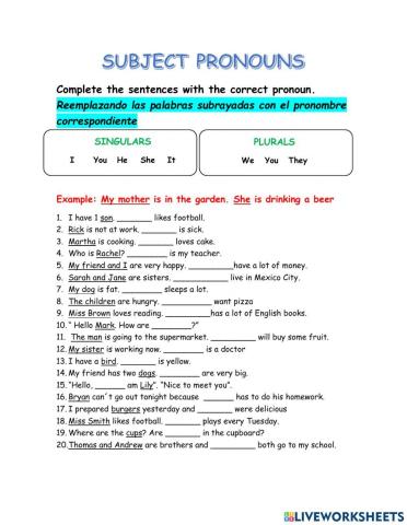 Subject Pronouns