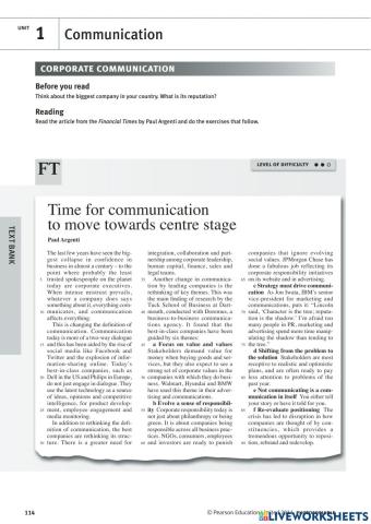 Corporate communication