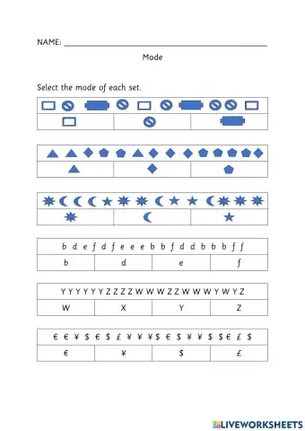 Find the Mode - Wrksht 3