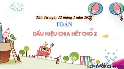 Dấu hiệu chia hết cho 2