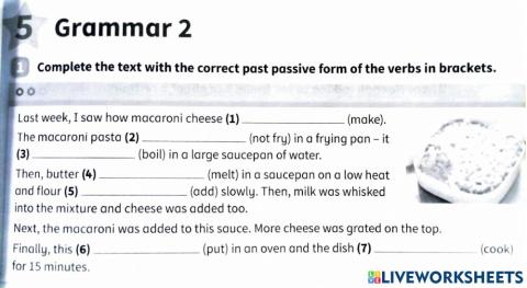Passive voice (simple past)