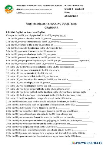 Grade 8 - Week 23 - Handout