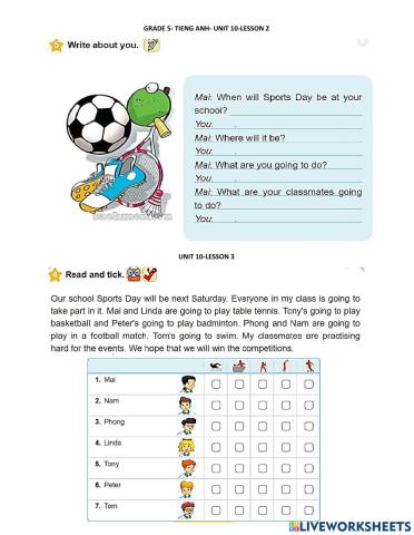 Grade 5-Tieng Anh-Unit 10-lesson 2-3