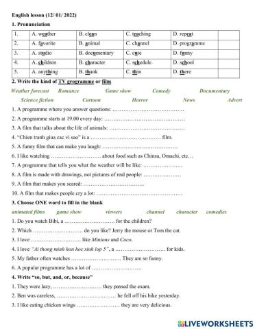 Group 4 - TV program cont.