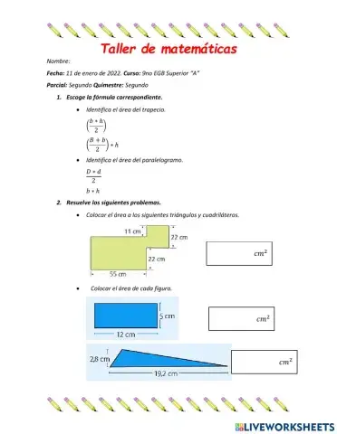 Areas de Cuadrilateros y triangulos