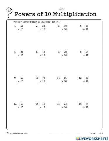 Multiplying two digit numbers by 10