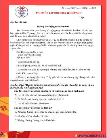 Ôn tập TV tuần 18