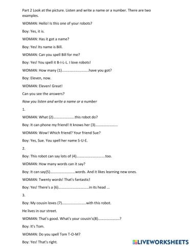 Listening part 2-starters 2