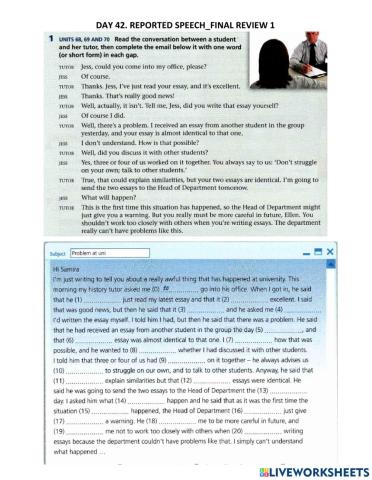 G6 Day 42 Reported speech review