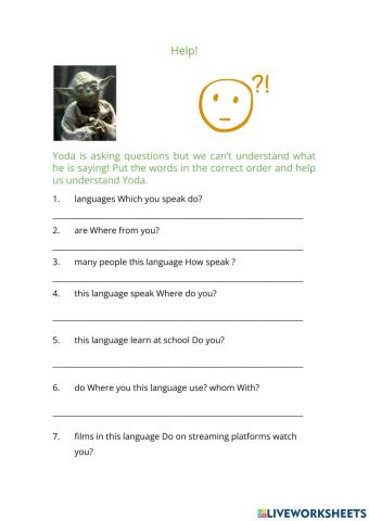 Put the words in the correct order