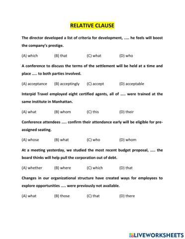 Extra practice-relative clause