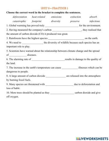 Y11 - Unit 6.1 - vocab