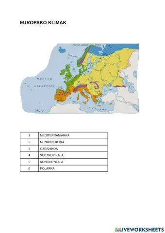 Europako klima motak