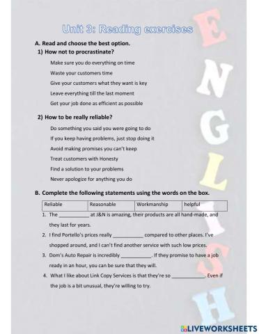 U3 Reading Exercises (L5)